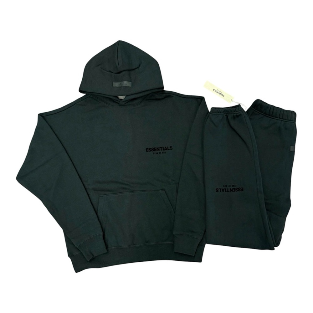 Fear Of God Essentials Hoodie/Sweatpants Set Black SS22 Brand New